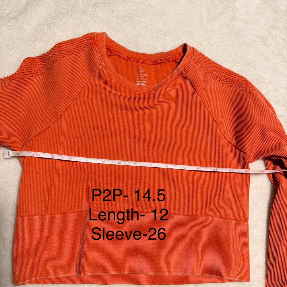 OFFLINE By Aerie Big Chill Seamless Long Sleeve Mid Crop Top Medium Athletic - Picture 8 of 8